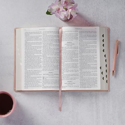 KJV Holy Bible, Giant Print Full-size Faux Leather Red Letter Edition - Thumb Index & Ribbon Marker, King James Version, Pink (KJV Full Size GP Editions)