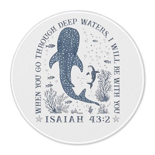 Trendy Whale Shark Christian Mouse Pad 7.9x7.9 Inch, When You Go Through Deep Waters I Will Be with You Isaiah 43:2 Mouse Pads, Blue Bible Verse for Desk, Religious Office Supplies Desk Accessories - color: Cute Sloth 30