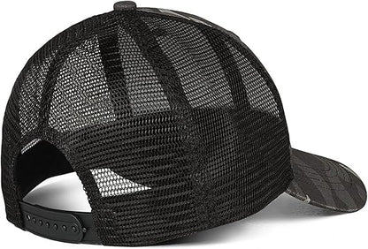 Hat for Men Women, Baseball Cap Gifts for Men Women, Adjustable Cotton Leather Patch Trucker Baseball Cap - color: Veteran-round