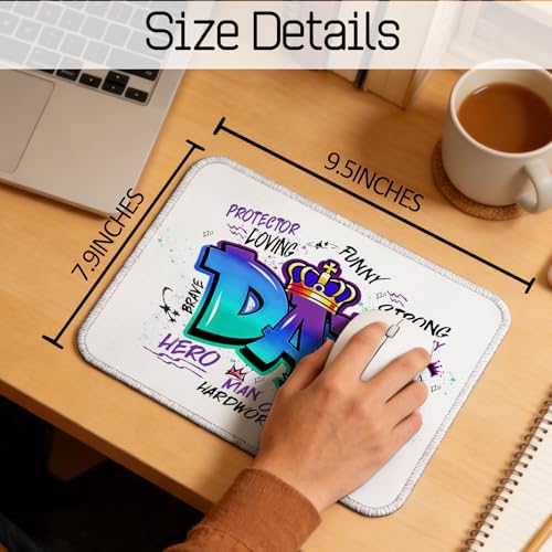 Dad Mouse Pad, Dad Father's Day Birthday Gifts from Daughter and Son Mouse Pad for Work Computers Laptop Home Office Desk Accessories, 9.5x7.9 Inch - color: Interesting text Mouse pad S