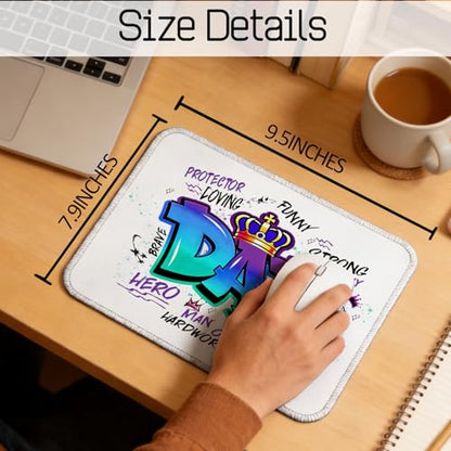 Dad Mouse Pad, Dad Father's Day Birthday Gifts from Daughter and Son Mouse Pad for Work Computers Laptop Home Office Desk Accessories, 9.5x7.9 Inch - color: Interesting text Mouse pad S