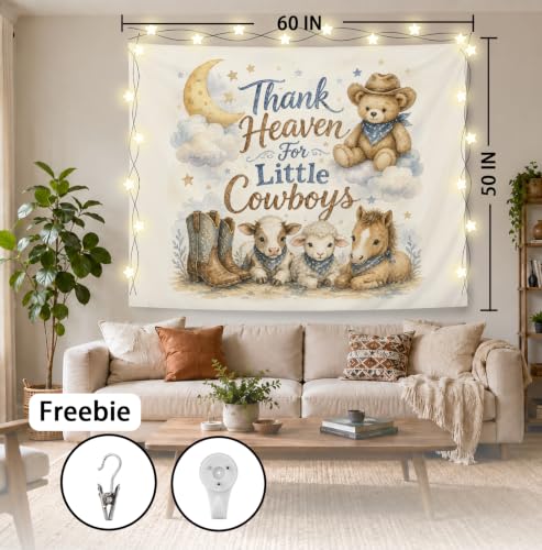 Elpwk Farmhouse Western Cowboy Nursery Tapestry Wall Decor 50x60 Inch - color: West cowboy