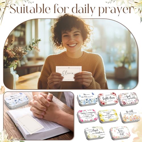 24 Prayer Boxes with 120 Prayer Cards 8 Floral Scripture Designs - style: Floral