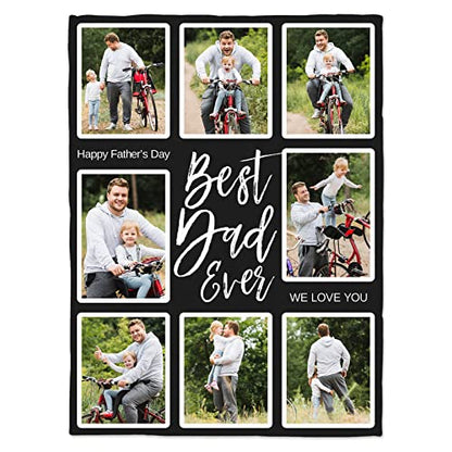 inkArts Custom Photo Blanket, Personalized Gift for Dad from Daughter or Son - color: 8 Photo-1