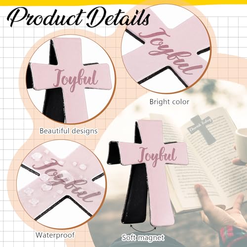 Resurhang 48 Pcs Magnetic Bookmark Cross Bible Verse Marker, Morandi - style: Morandi