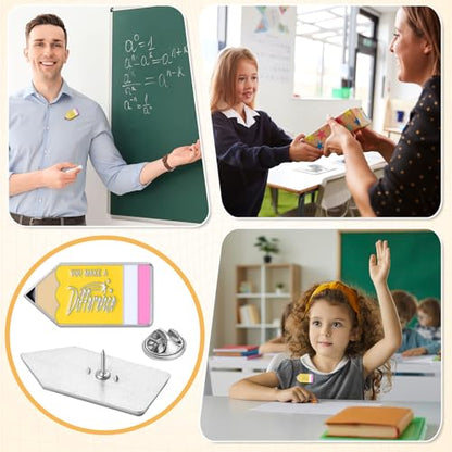 Tondiamo 36 Pcs Teacher Enamel Pins, Make a Difference Pencil Lapel Pins