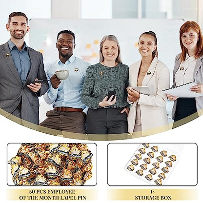 Ceenna 50 Pcs Employee of the Month Star Lapel Pins, Rock - style: Rock