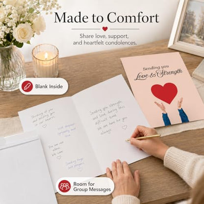 Andaz Press Jumbo Sympathy Card with Envelope, Sorry For Your Loss Card, Sending You Love & Strength, Loss Of Pets, Condolences Card with Big Blank Space to Send to Friends, Family, 8.5" x 11", 1-Pack - color: Sending You Love & Strength