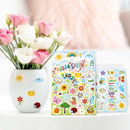LINAYE 24 Sheets Spring Stickers for Kids, 840 PCS Spring Decorative Stickers Crafts Party Favors Supplies for Kids Classroom - style: Spring 24 Sheets