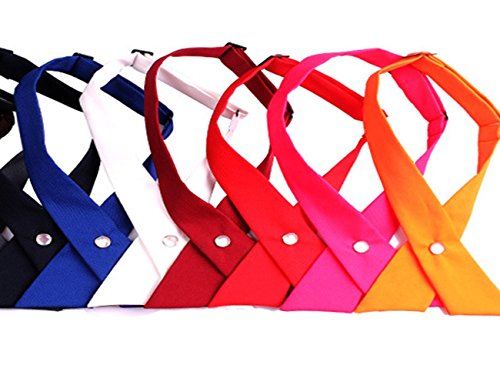 Tie for Men Women Adjustable Criss-Cross Bowtie School Uniform Pre Tied Bows for Girls Neck Tie Accessories bowtie03 - color: Orange