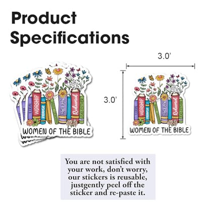 Women of The Bible Stickers 3Pcs Wait Like Sarah Perfect Like Rahab Trust Like Ruth Decals Vinyl Waterproof Christian Jesus Stickers for Water Bottles Laptop (Women of The Bible) - color: Women of the Bible