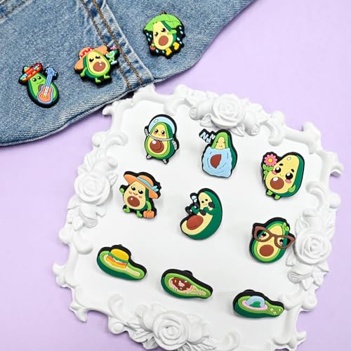 Cute Pins Bulk, Funny Lapel Badge Pins Rubber Brooch Pins for Backpacks, Hats, Bags - style: Avocado-30PCS