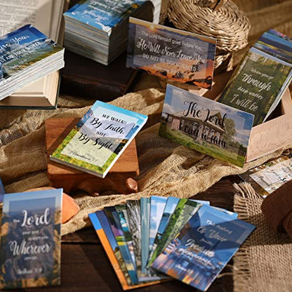 Estune 240 Pcs Bible Verse Cards bulk with Full Scripture, Vintage Style - style: Vintage Style