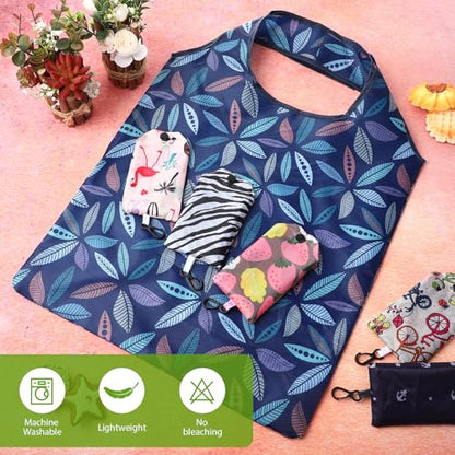 Paterr 24 Pcs Reusable Grocery Shopping Bags Foldable Bulk - style: Elegant Style