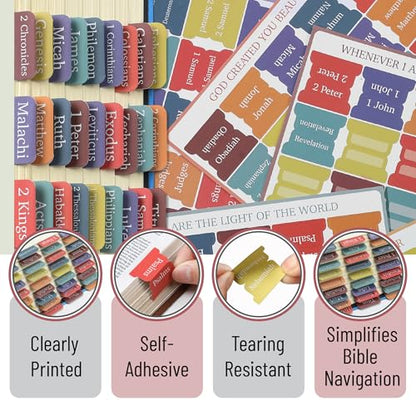 Mr. Pen- Bible Tabs, 75 Tabs, Elegant Rainbow - color: Elegant Rainbow