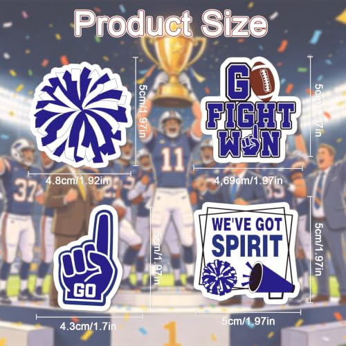 100 Pcs Blue Team Spirit Stickers Cheer Sports Stickers for Face - style: Blue Team Spirit