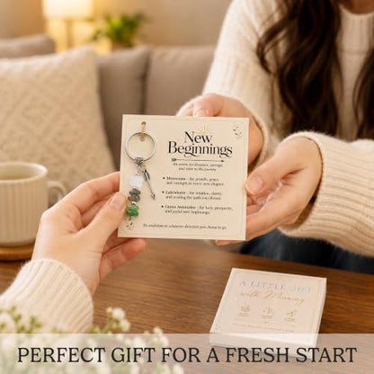 Crystal Keychain Gifts For Women, Friend, Coworker, Daughter, Mom, Faith - color: New Beginning