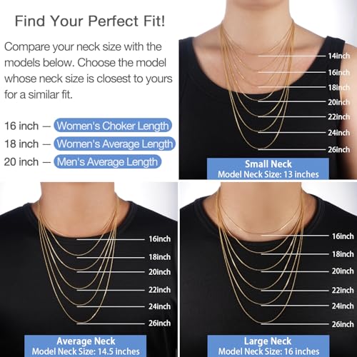 Jewlpire 18k Gold Plated 925 Sterling Silver Chain Necklace for Women, 1.1mm Cable Chains Necklace Thin & Dainty & Sturdy Women's Chain Necklaces, 14/16/17/18/20/22/24 Inches - color: Gold, size: 18 Inch