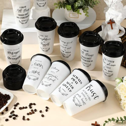 Skylety 20 Pack Christian Gifts Bulk 16oz Bible Verse Tumbler with Lids - color: White