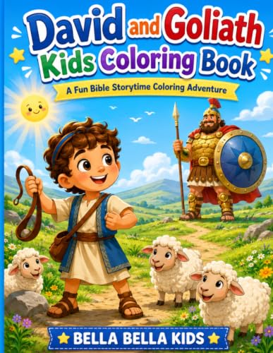 David and Goliath Kids Coloring Book: A Fun Bible Storytime Coloring Adventure About Courage, Faith, Trusting God & Being Brave