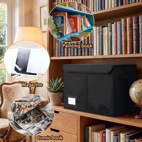 Novabright 207 Pieces Set of Comic Book Storage Set, Including 2 Comic Book Storage Boxes, 100 Bags, 100 Cardboard and 5 Dividers, Foldable with Handles, Suitable for Novel Collection