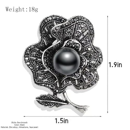 Brooch Pins For Women Fashion Elegant Brooches Lapel Badges Coat Sweater Scarves Shawl Dress Accessory Wedding Party Prom Jewelry - color: Black-Style6