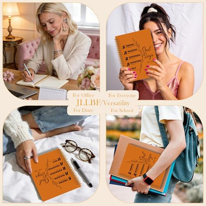 JLLBF Orange Christian Spiral Notebook, God Says I Am Bible Notebooks for Note Taking, Christian Gifts for Women Men, Inspirational Religious Journal Notebook, 5.5x8.3 Inch - color: God Says