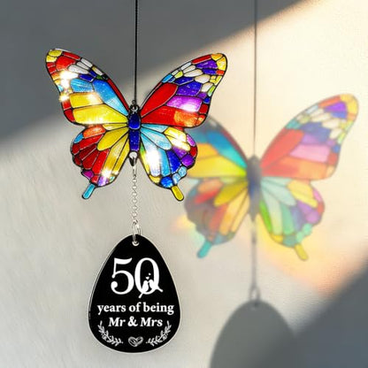 50th Anniversary Wind Chime Gifts, Happy 50th Wedding Jubilee Gifts - color: 50th Anniversary Timeline Gift