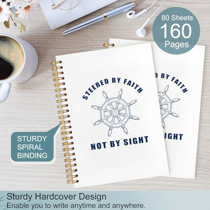 Nautical Christian Spiral Notebook 5.5x8.3 - color: White Nautical Christian Rudder