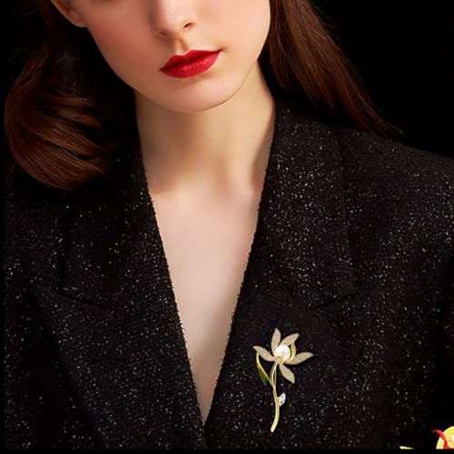 Brooch Pins For Women Fashion Elegant Brooches Lapel Badges Coat Sweater Scarves Shawl Dress Accessory Wedding Party Prom Jewelry - color: Gold-C