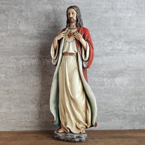 BC Catholic Sacred Heart of Jesus Statue 16.7" H Large Jesus Christ Statue - size: 16.7 inches H