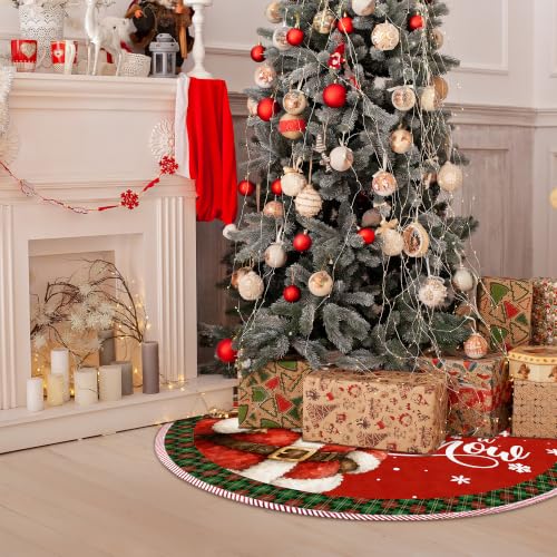 Red Santa Christmas Tree Skirt, Let It Snow Xmas Tree Skirt 518XW-TS - color: Santa-2