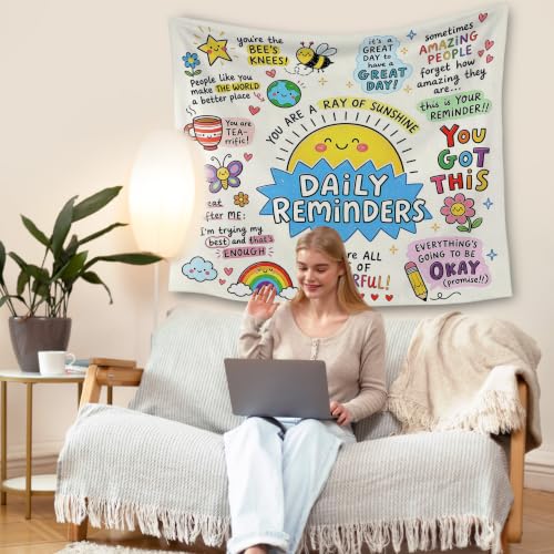 HUGANE Boho Sunshine Daily Reminders Tapestry Wall Decor 50x60 Inch - color: colour-05