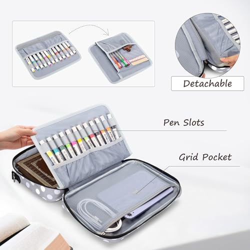 LUXJA Bible Bag with Detachable Pen Holder and Shoulder Strap