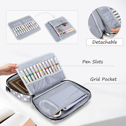 LUXJA Bible Bag with Detachable Pen Holder and Shoulder Strap