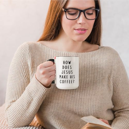 Funny Christian Gifts for Women Men – Jesus He Brews It Coffee Mug 15oz - size: 15 Ounces