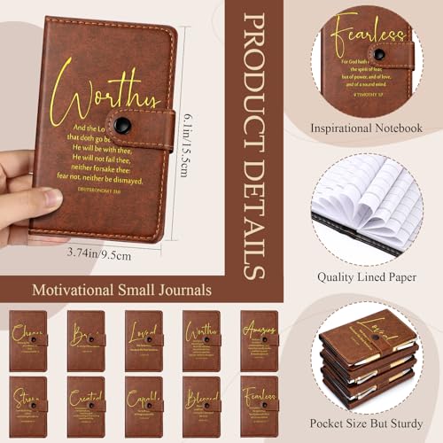 Spakon 100 Pcs Christian Prayer Journals with Pens, English Bible Words - style: English Bible Words