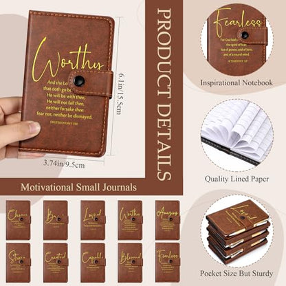 Spakon 20 Pcs Christian Prayer Journals with Pens, English Bible Words - style: English Bible Words
