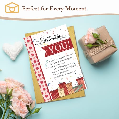 Qiliji Christian Birthday Card for Him Her, Religious Birthday Greeting Card, Inspirational Happy Bday Cards Gifts for Friends Family - color: Christian Birthday
