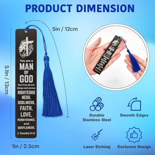 kilofly 6 Pcs Religious Christian Gifts Bible Verse Scripture Quotes Bookmarks, Strength - style: Blk - Strength