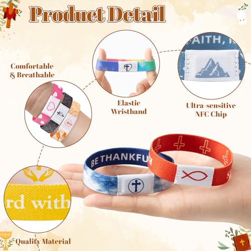 EYxsaxenk Colorful Religious Scripture Daily Bible Verse NFC Bracelets Set - color: Set B