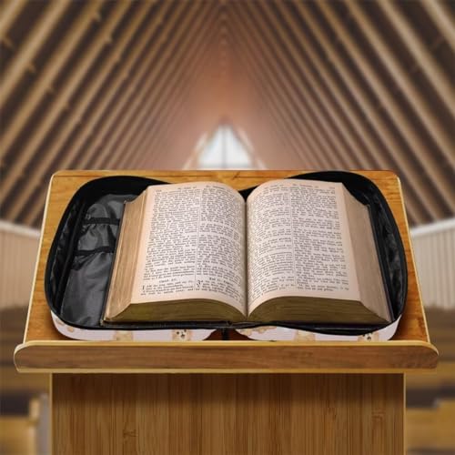 Coldinair Cat Bible Cover for Women Teens Kid Girls,Carrying Book Case Church Bag Bible Holder with Handle and Zippered Pocket - color: Cat