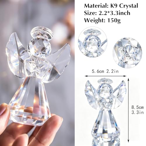 3'' Crystal Guardian Angel Figurine Gift For Women Christmas Angel Statue - style: Clear Angel