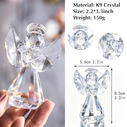 3'' Crystal Guardian Angel Figurine Gift For Women Christmas Angel Statue - style: Clear Angel