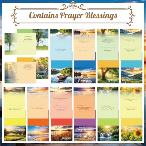 Motiskyy 24 Pack Praying for You Cards with Envelopes Christian Greeting Cards with Scripture Encouragement Religious Praying for You Christian Encouragement Gifts with Bible Verse for Women Men