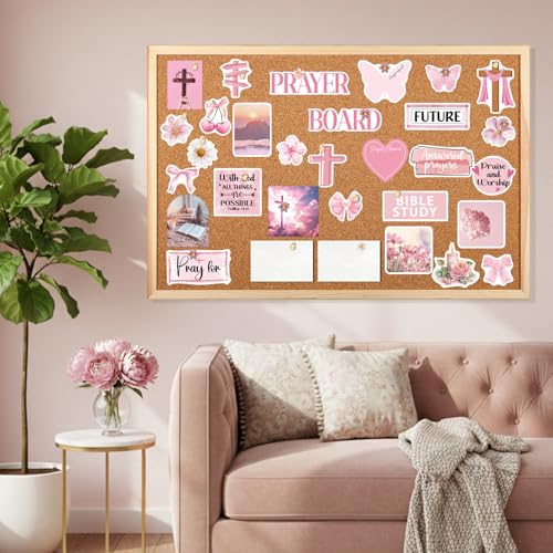 Prayer Board Supplies Kit - 257 Pcs Pink Coquette Christian Decor - style: Pink Coquette