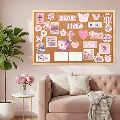 Prayer Board Supplies Kit - 257 Pcs Pink Coquette Christian Decor - style: Pink Coquette