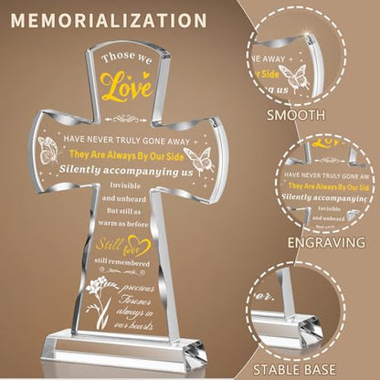 Ghtixsu Crystal Cross Memorial Gift, Sympathy Gifts for Loss of Loved One, Bereavement Remembrance Keepsake, Christian Condolence Gift for Loss of Mother Father, Religious Funeral Gift - color: Loss of a Loved One