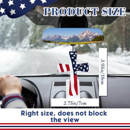 Siifert 12 Pcs Cross Air Freshener, American Flag Patriotic Tree Ornament - color: Patriotic Cross, size: Cross Theme
