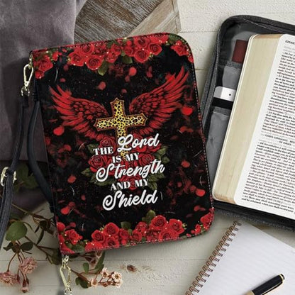 Book Covers Bible Covers for Women Men Large Size Bible Bag Tote - color: A Red Cross Rose, size: Large